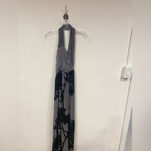 Gado Gado Tree Print One Shoulder Maxi Dress Size Small EUC